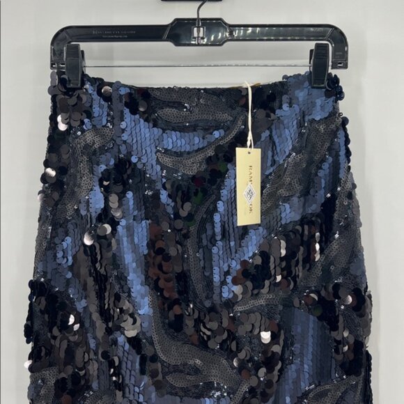 Ramy Brook Women's Donnelly Sequin Midi Skirt - Navy - 4 - New with tags - Picture 2 of 10